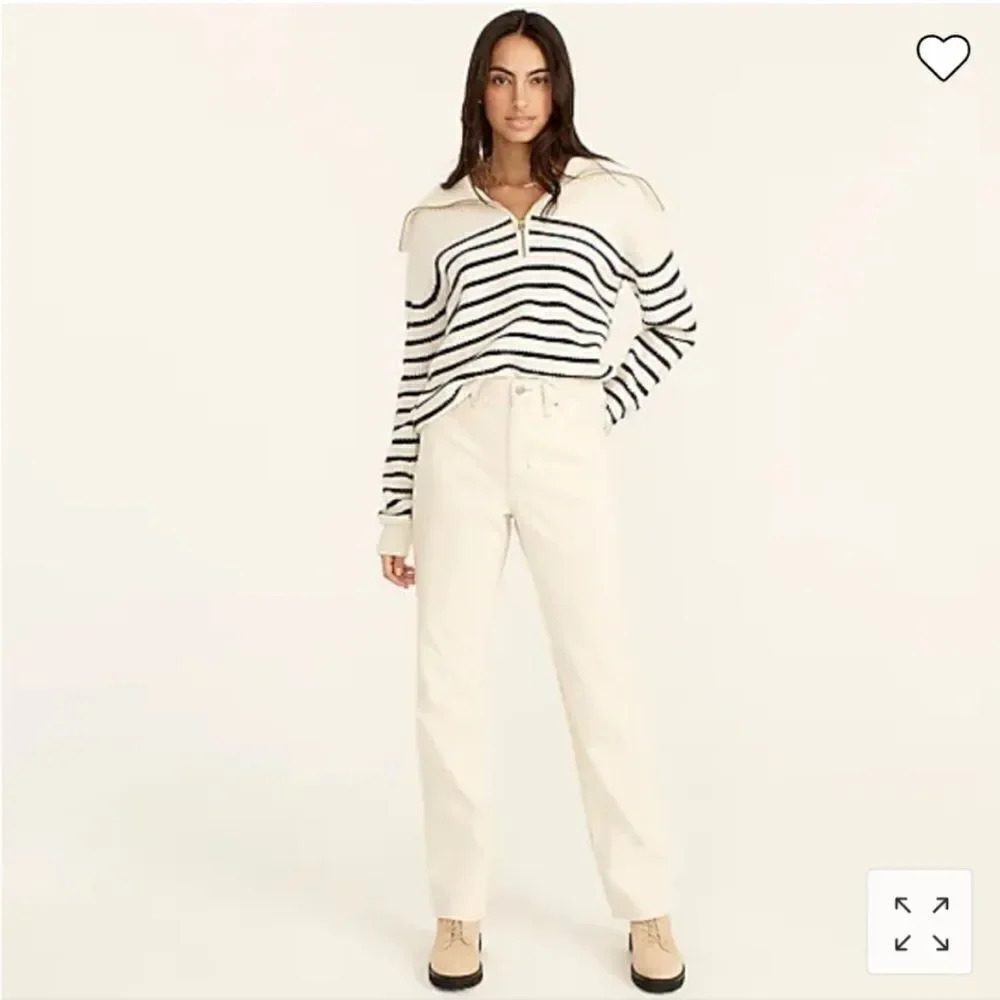 J crew Slouchy boyfriend cream chic jean in color ecru size 27P